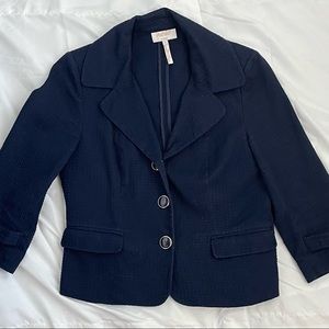 Laundry navy blazer with gold/navy buttons sz 6